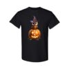 3D Cute Cartoon Owl on Jack o'Lantern - Halloween Owl Design in Black, Orange, and Green, Sizes Small to 5XL Unisex Gildan  Heavy Cotton T-Shirt - Image 7