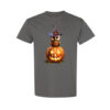 3D Cute Cartoon Owl on Jack o'Lantern - Halloween Owl Design in Black, Orange, and Green, Sizes Small to 5XL Unisex Gildan  Heavy Cotton T-Shirt - Image 4