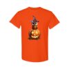 3D Cute Cartoon Owl on Jack o'Lantern - Halloween Owl Design in Black, Orange, and Green, Sizes Small to 5XL Unisex Gildan  Heavy Cotton T-Shirt - Image 5