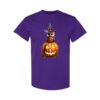 3D Cute Cartoon Owl on Jack o'Lantern - Halloween Owl Design in Black, Orange, and Green, Sizes Small to 5XL Unisex Gildan  Heavy Cotton T-Shirt - Image 6