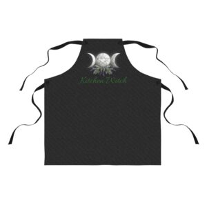 Kitchen Witch Apron with Triple Moon Pentacle & Lavender Design Kitchen Witch Apron, Magical Cooking Gift, Culinary Arts Gift, Witchcraft Kitchenware, Unique Chef Apron, Kitchen Accessory