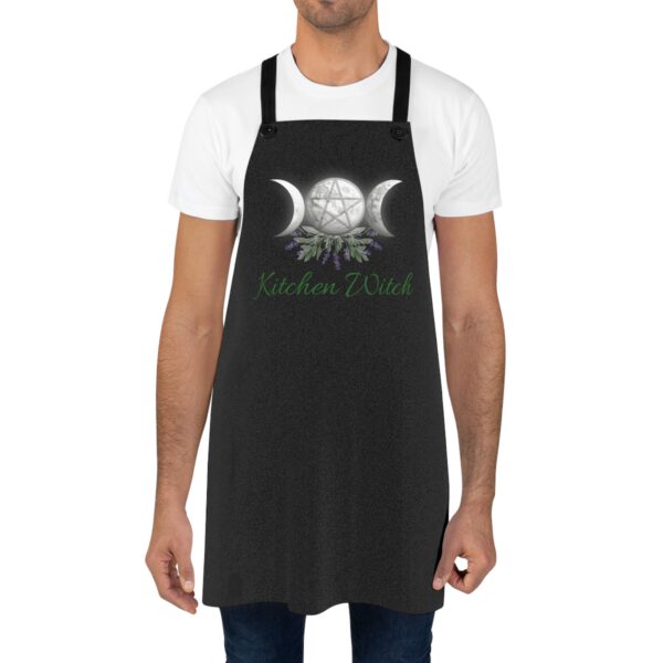 Kitchen Witch Apron with Triple Moon Pentacle & Lavender Design Kitchen Witch Apron, Magical Cooking Gift, Culinary Arts Gift, Witchcraft Kitchenware, Unique Chef Apron, Kitchen Accessory - Image 4